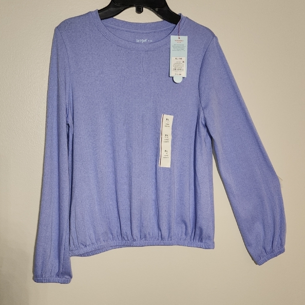 Cat & Jack Long Sleeve Tee - Light Purple - Picture 4 of 7
